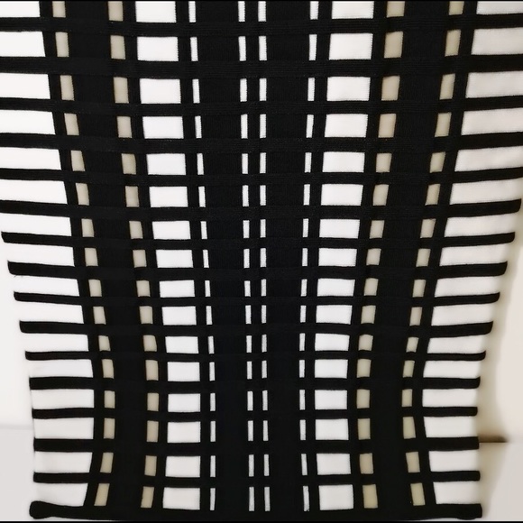 Herve Leger Keeley Geometric Black White Dress - Picture 6 of 8